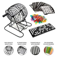 GENERICO - Bingo Tómbola Juego de Mesa Familiar con Cartones Incluidos