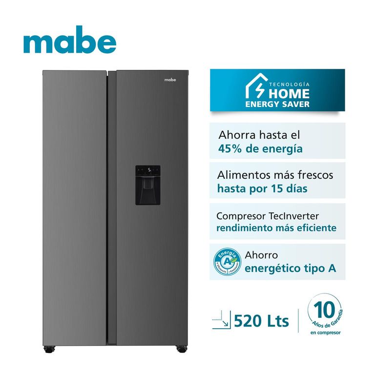 Refrigeradora Side by Side TecInverter 520L Inox MSD565QMLSS0