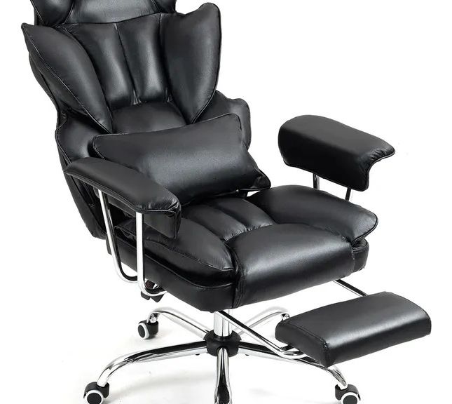 Silla Escritorio Ejecutiva Oficina Ergonomica Pu Negro