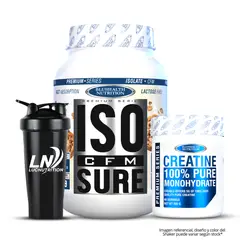 GENERICO - ISO CFM SURE 2 LB - Cookie and Cream + Creatina Bluhealth Nutrition 300 G + Shaker