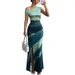 TIOZONEY - Vestido sin mangas con cuello halter - Verde