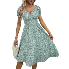 TIOZONEY - Vestido sin mangas con cuello halter - Azul