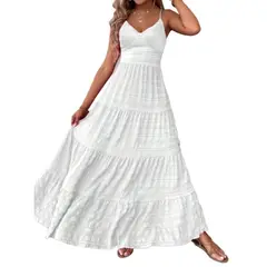 TIOZONEY - Vestido sin mangas con cuello halter - Verde