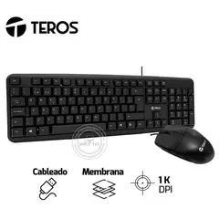 Teros - Kit teclado y mouse TE-4062N Negro