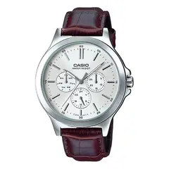 CASIO - Reloj MTP-V300L-7AU Hombre Cuero Marrón
