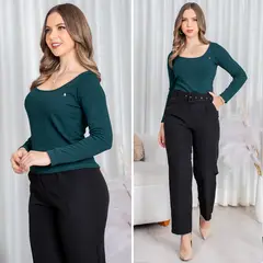 GENERICO - Blusa en Tela Scuba Satinada