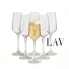 LAV - Copas Flute para Champagne Set x12 Copas de Vidrio