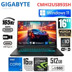 GIGABYTE - Laptop A16 CMHI2US893SH Intel Core i7-13620H 16GB RAM 512GB 16" WUXGA RTX4050-6GB WIN 11