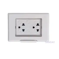 GENERICO - TAPA INTEMPERIE A PRUEBA DE AGUA CON TOMACORRIENTE DUPLEX UNIVERSAL TAPA BLANCA Y DADO BLANCO SANDAY