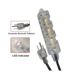 OPALUX - Extension Universal Siliconada de 10 metros 4 Tomas OP-FL11410N