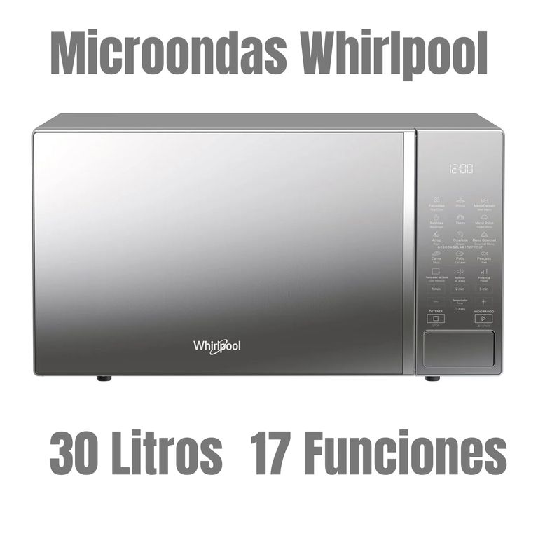 Microondas 30 Litros Digital Gris 17 Funciones WM2011D (Modelo 2025)