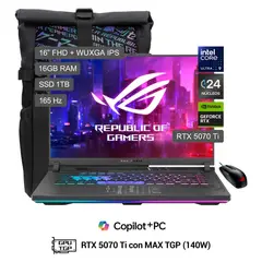 ASUS - Laptop ROG Strix G16 Intel Core Ultra 9 275HX 1TB SSD 16GB RAM 165Hz RTX 5070Ti