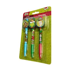 GENERICO - Pack de 3 lapiceros Grinch - Navideño