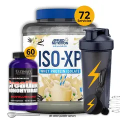 ULTIMATE NUTRITION - Proteína Iso xp 1800g Applied Nutrition Vainilla + Creatina 300gr + regalos