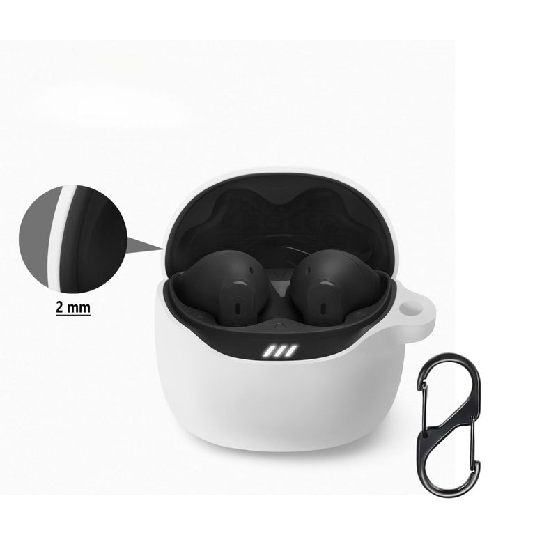 Funda Case De Silicona Para Audífonos JBL Tune Flex 2 Blanco