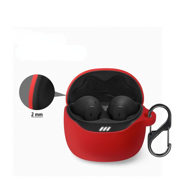 Funda Case De Silicona Para Audífonos JBL Tune Flex 2 Rojo