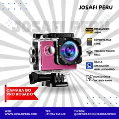 GENERICO - CAMARA DEPORTIVA GOPRO ROSADO FULL HD