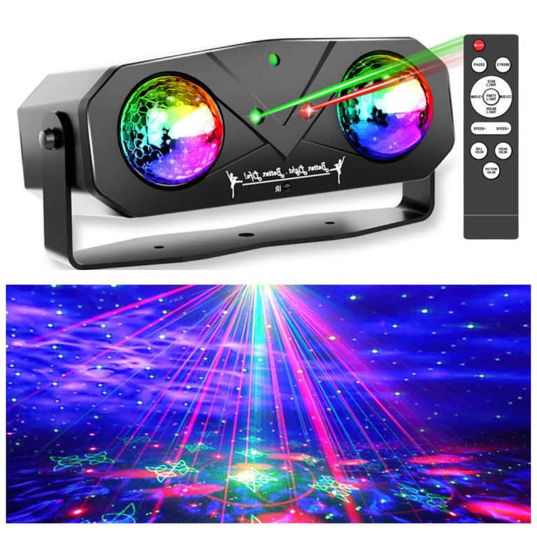 Proyector de Luz 5 en 1 EMS-38 Láser RGB, Control Remoto y Modo Música para Fiestas y Eventos