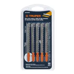 TRUPER - Blíster con 5 seguetas 10 DPP zanco T corte recto triplay - 18125