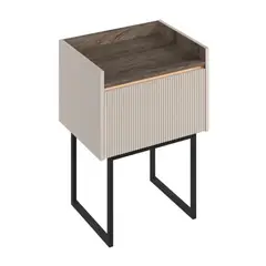R&R MUEBLES - Velador Moderna Nio 1 Cajón Humo