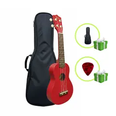 TITAN - UKELELE SOPRANO COLOR ROJO CON FUNDA - MARCA TITÁN