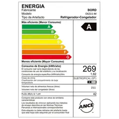 BORD - Exhibidor Vertical 211 Litros Negro con Blanco EX211-M (Nuevo Modelo)