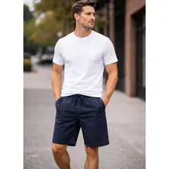 ENKI - Short Hombre Deportivo Urbano Tela Nova Colores Básicos