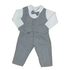 BANNITAS - Terno de niño de GALES cuadros negros y blancos