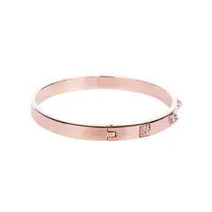 SWAROVSKI - Pulsera chapada en oro rosa de lujo discreta - Oro rosa S