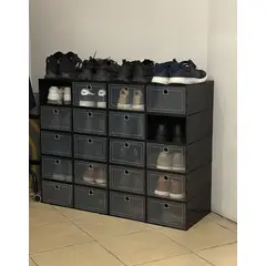 GENERICO - Pack x 24 Organizadores de Zapatos Armables De Material Flexible - Negro