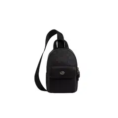 COACH - Small Turnlock Mochila Bandolera en Lona Signature CAJ29