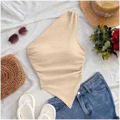 ROSUE - Blusa Top Asimetrico de Mujer