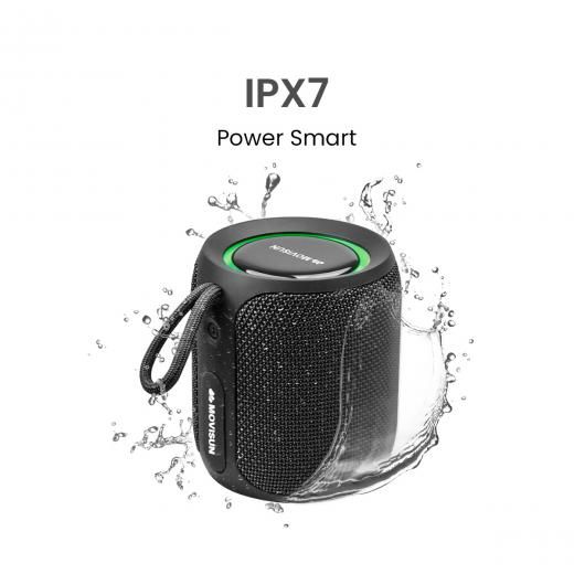 Parlante Bluetooth Power Smart Negro - Acuático, IPX7, 16W, 2500 mAh, Sonido 360°, Luces LED
