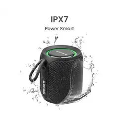 MOVISUN - Parlante Bluetooth Power Smart Negro - Acuático, IPX7, 16W, 2500 mAh, Sonido 360°, Luces LED