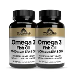 WINDMILL - PACK X 02 - Omega 3 - Fish Oil 1000 mg / 180 cápsulas