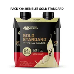 OPTIMUM NUTRITION - Pack Bebible Shake - Gold Standard Protein Shake 4 Unidades - Vainilla