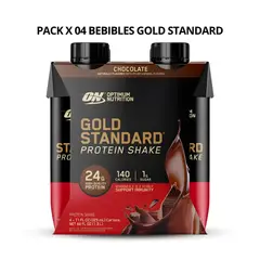 OPTIMUM NUTRITION - Pack Bebible Shake - Gold Standard Protein Shake 4 Unidades - Chocolate