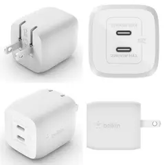BELKIN - CARGADOR GAN DUAL DE 45 WATTS BLANCO