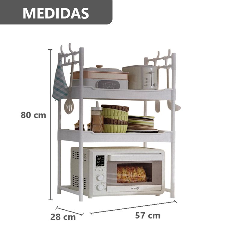 Organizador Base para microondas de metal Blanco