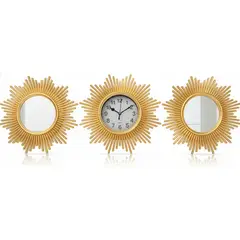 GENERICO - Reloj De Pared Nórdico Rayos De Sol Estrella Moderno 3 Piezas