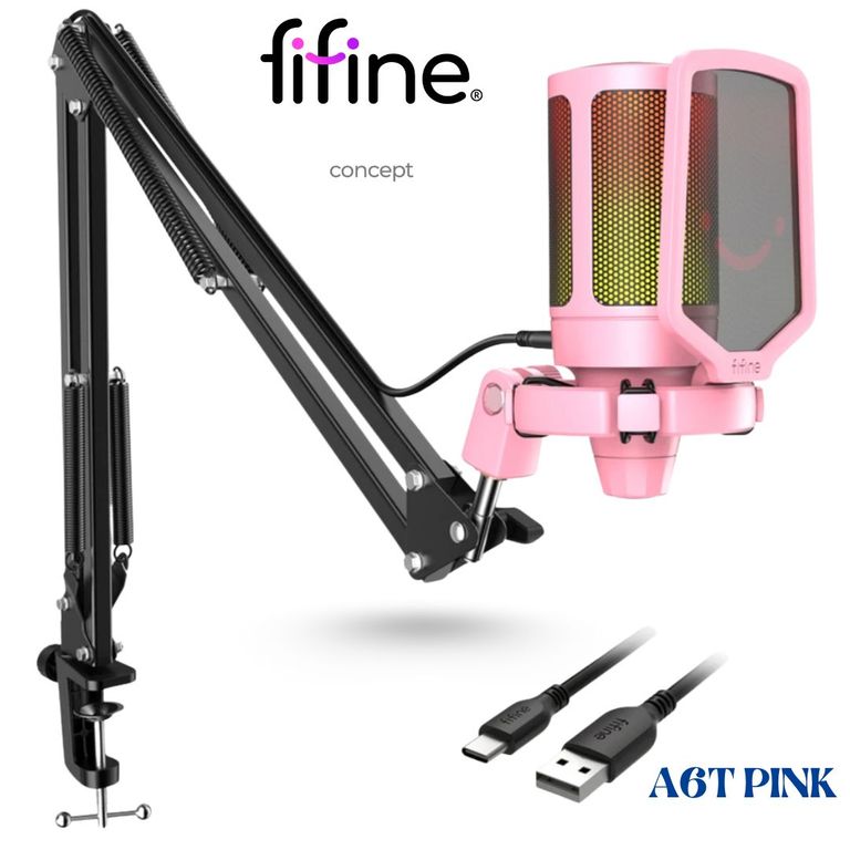 Micrófono A6T PINK Soporte de brazo