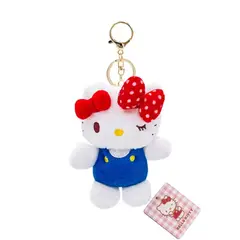 SANRIO - Llavero Peluche Hello Kitty Overol Blue con Moño Doble