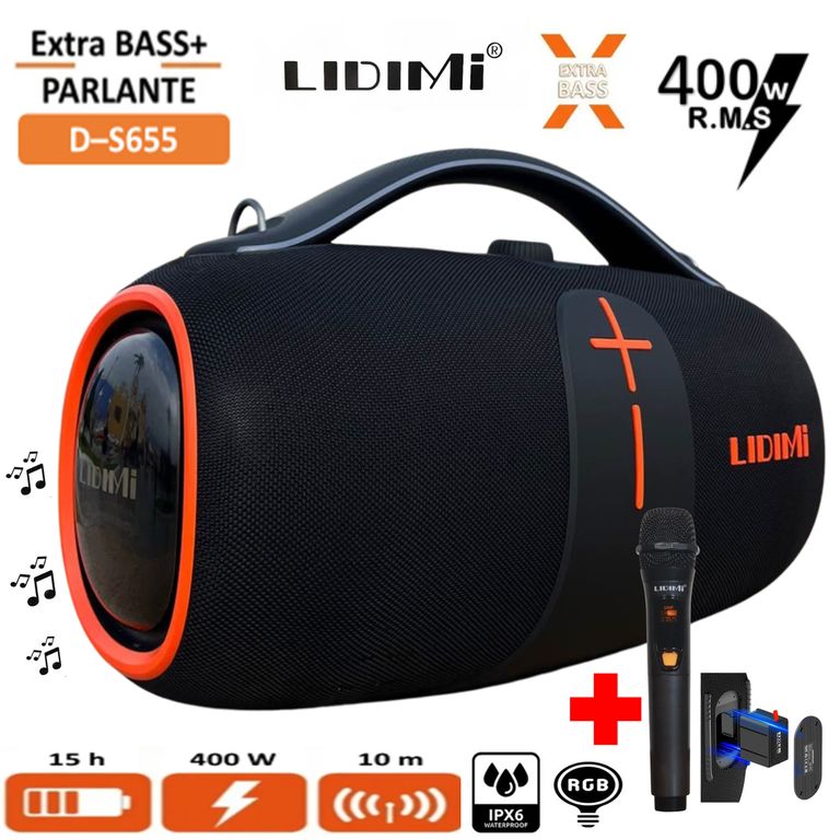 Parlante Portátil D-S655 Super 400W con función TWS