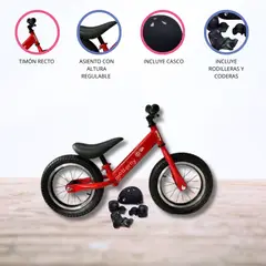 CUZKA - Bicicleta de Equilibrio con Accesorios «BALANCE PRO» Red