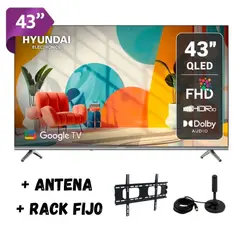 HYUNDAI - Televisor 43 QLED Google TV HYLED4326QG + Ant + RACK