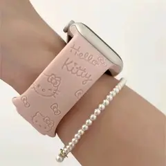 GENERICO - Correa Para Apple Watch 42-44-45-49 Palo Rosa Gatita