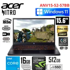 ACER - Laptop Nitro ANV15-52-57BB Intel Core i5-13420H 16GB RAM 512GB SSD RTX5050-8GB 156 FHD WIN11