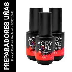 GENERICO - Pack x3 Pre-Paint Gel 14 ml - ACRY LOVE