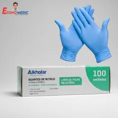 ALKHOFAR - GUANTES DE NITRILO TALLA M X 100 UND COLOR CELESTE