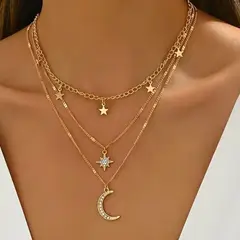 GENERICO - Collar triple caida luna universe